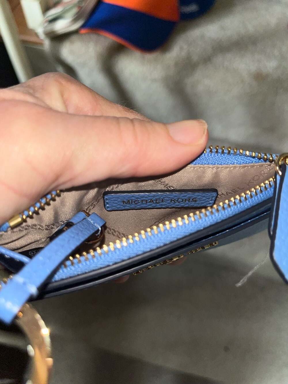 Michael Kors Jet Set Charm Small Leather Zip Key Card Case - Pacific Blue - Picture 4 of 4
